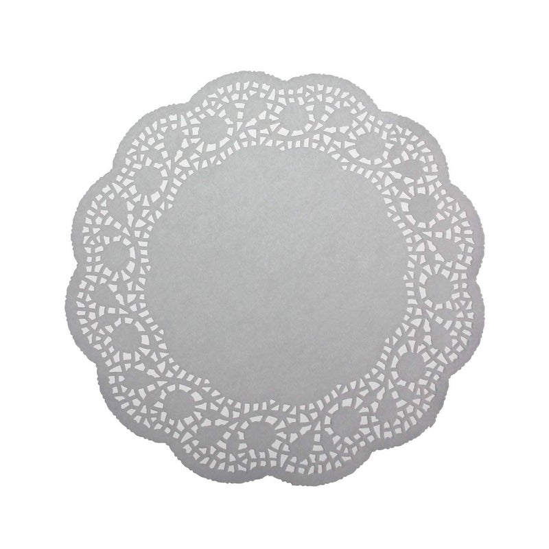 LJY 100 Pieces White Lace Round Paper Doilies Cake Packaging Pads Wedding Tableware Decoration (10.5 Inch) - Image 1